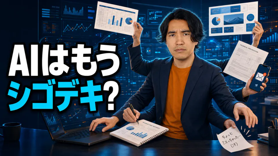 多数の腕で表計算、報告書、プレゼン資料、メールなどの仕事を同時にこなす人物